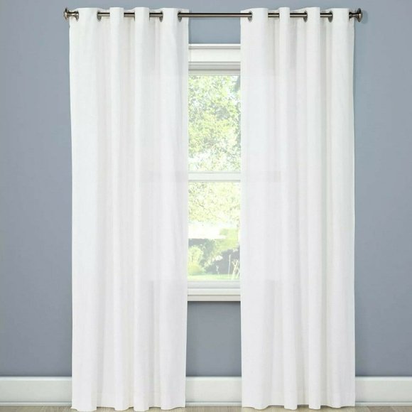 Pair of Natural Solid Light filtering Curtain Pane - Picture 1 of 2